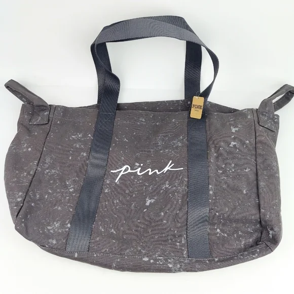 Victoria's Secret PINK Canvas Grey Splatter Large Tote New - Picture 9 of 9
